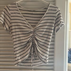 Striped Ruched Top